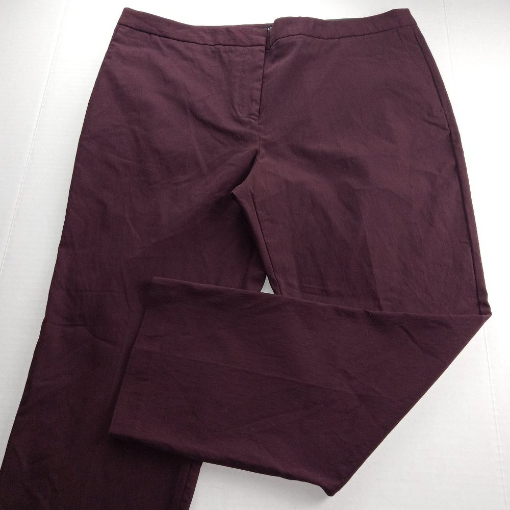 Mario Serrani Women's Slim Fit Ankle Pant Size 14 Merlot Stretch Tummy Control